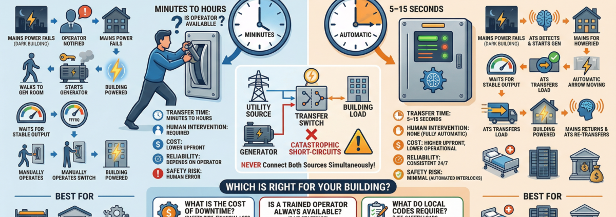 Automatic Transfer Switch vs Manual Transfer Switch
